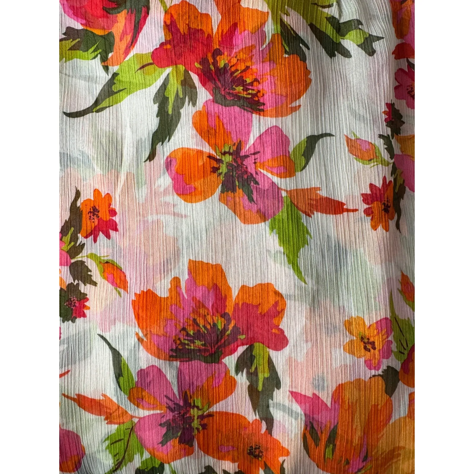 MISA LOS ANGELES Floral Wrap Ruffle Midi Skirt Orange Pink Womens Size L - Image 7