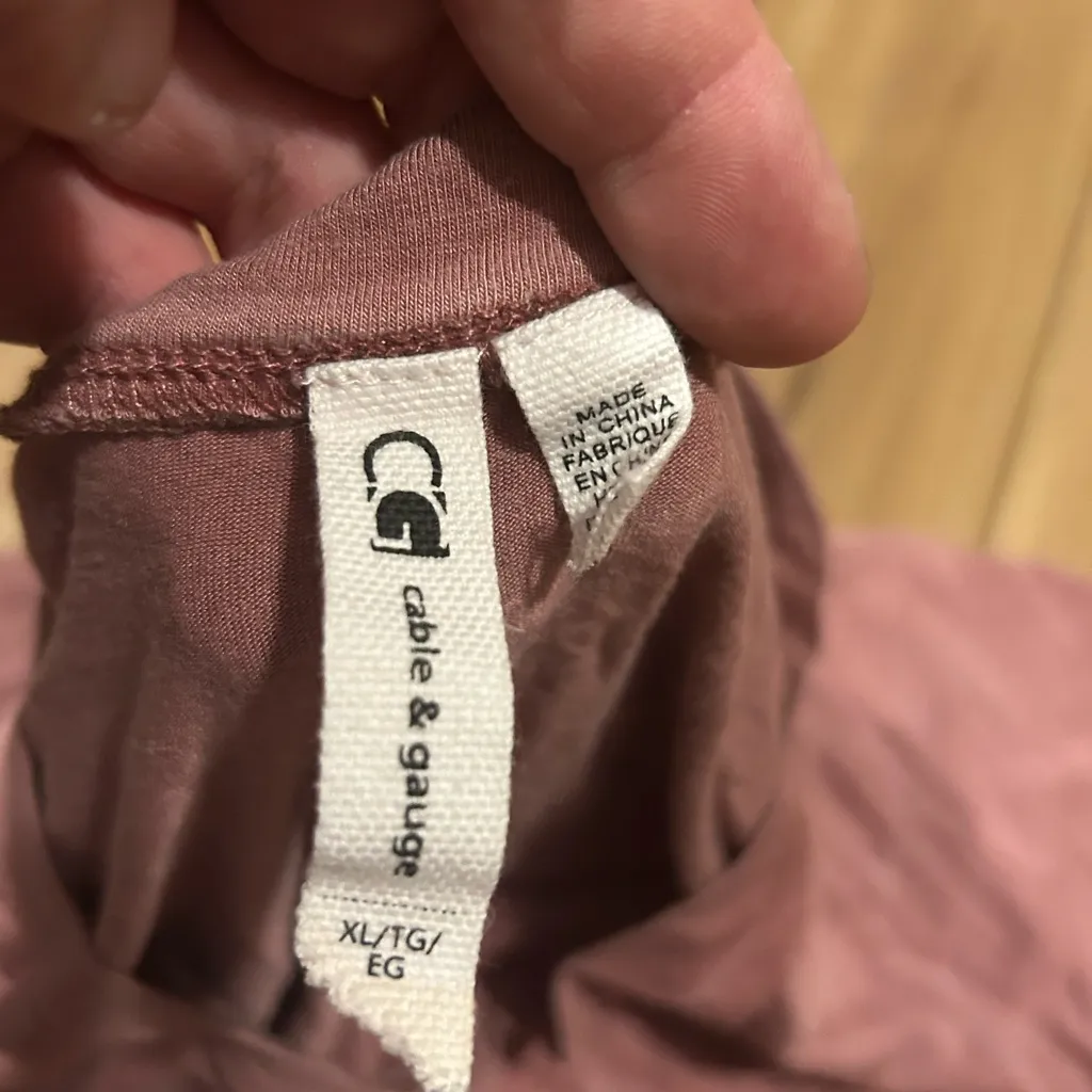 Cable & Gauge Mauve Short Sleeve Tee Lounge Top Size XL - Image 3