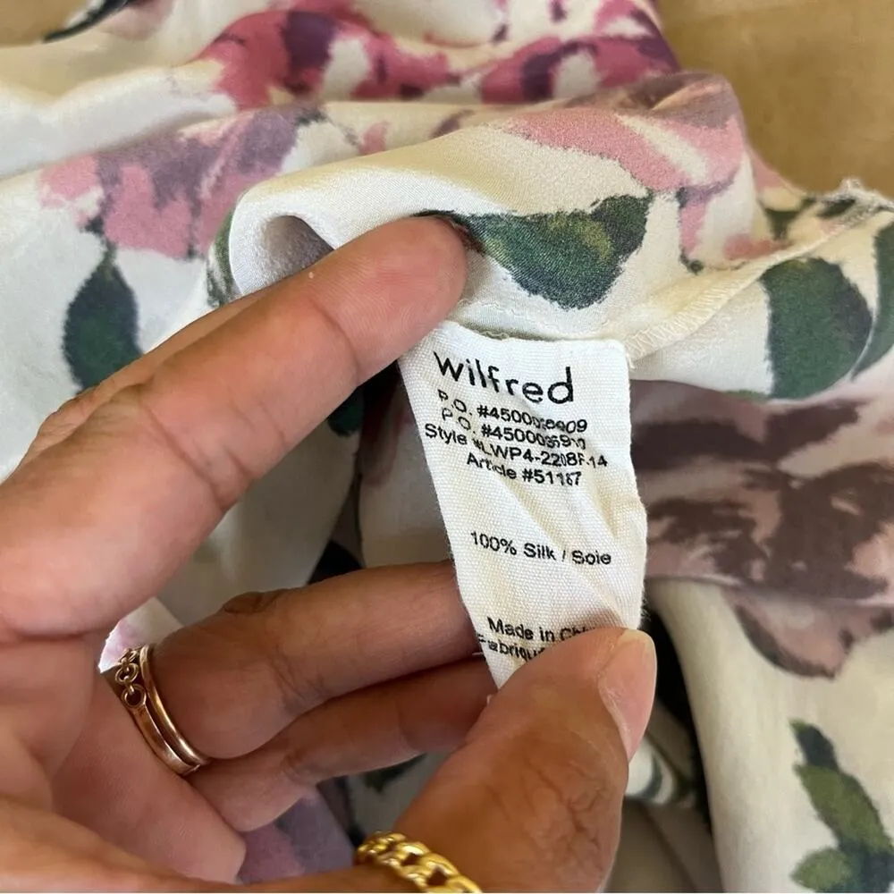 Aritzia Wilfred Floral Silk Tank Top Purple Size M - Image 9