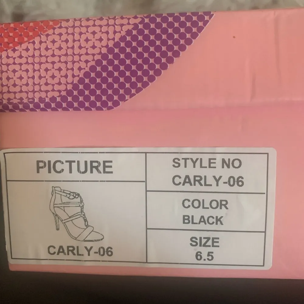 Via pinky Black Heels O-Ring Chain Open Toe Pumps 6.5 NIB - Image 7