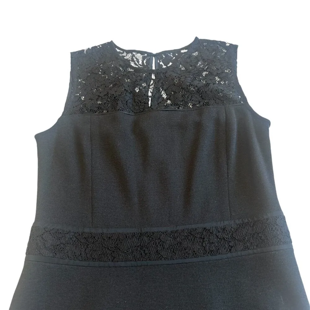Tory Burch Adriana Black Sleeveless Wool Silk Lace Dress Sheath Size XS Women's - Image 3