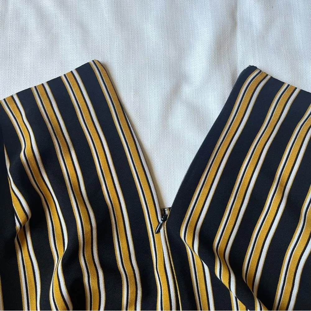 Forever 21 Striped Mini Skirt Gold Black Ties 1X - Image 4
