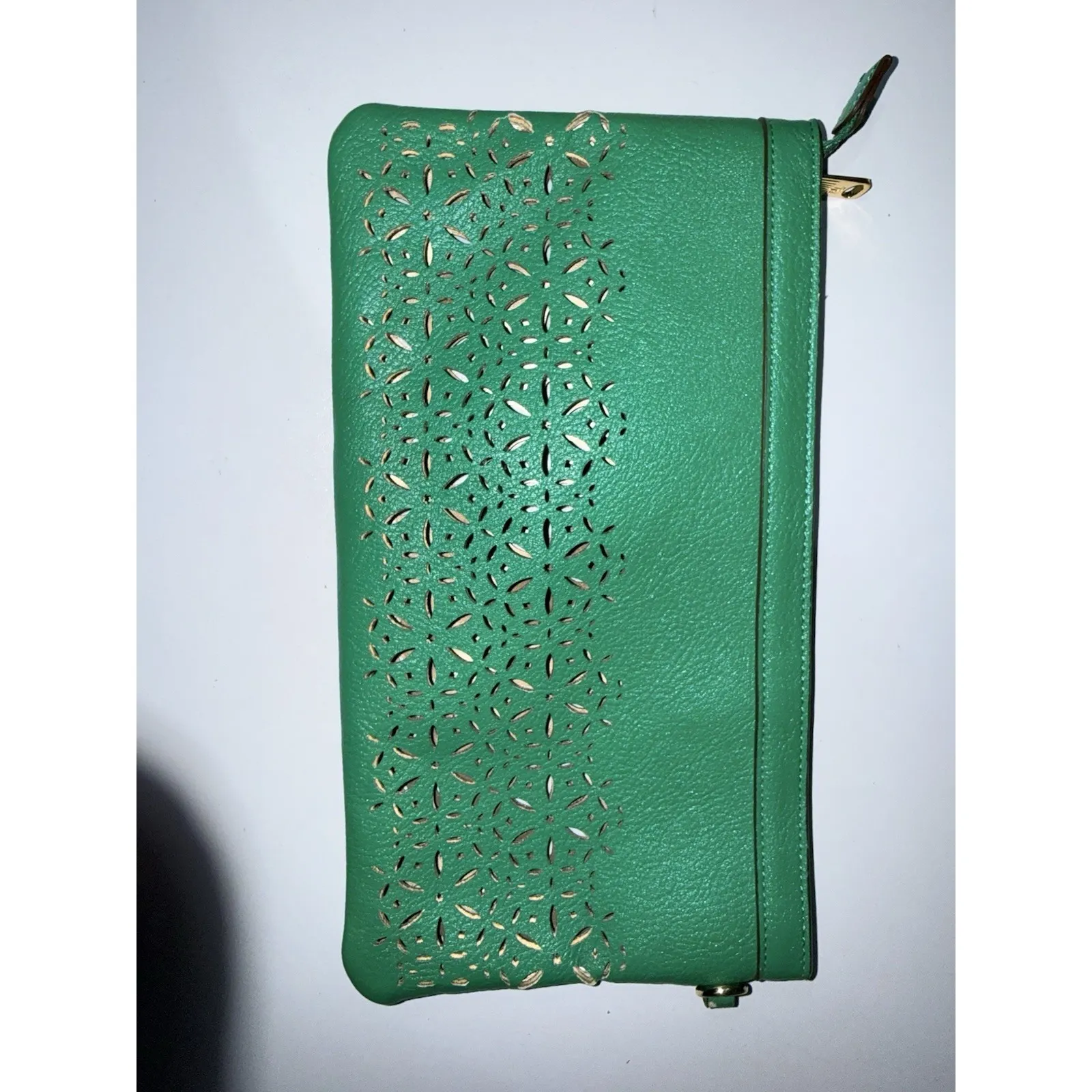 Lauren Ralph Lauren Chantilly Slim Wallet Pouch Clutch Lawn Green Ladies M - Image 3
