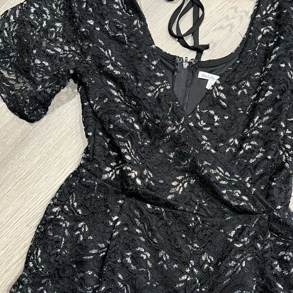 Charlotte Russe Medium Black Lace Party Romper - Image 3