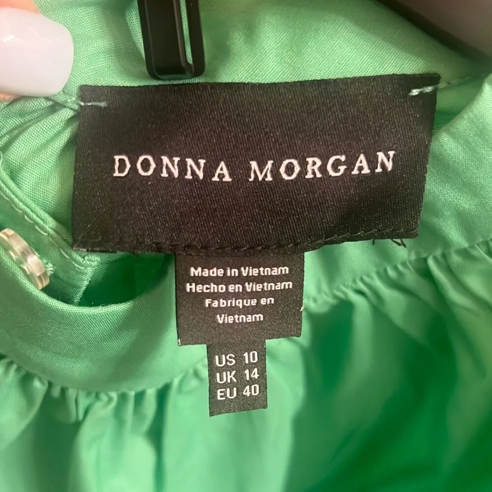 ✨DONNA MORGAN SLEEVELESS BELTED MINI GREEN SZ 10 DRESS✨ - Image 5