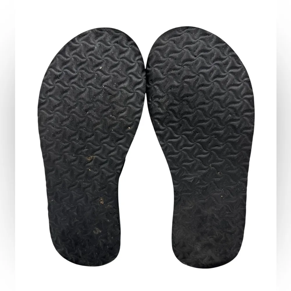 Teva Olowahu Womens Sandals Size 7 Black Flip Flops Strappy Slip On - Image 9