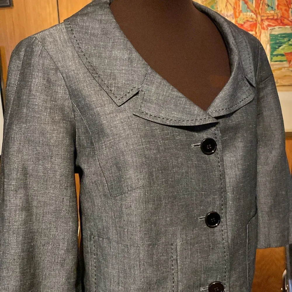 LOFT Gray Blazer & Skirt Set - Image 4