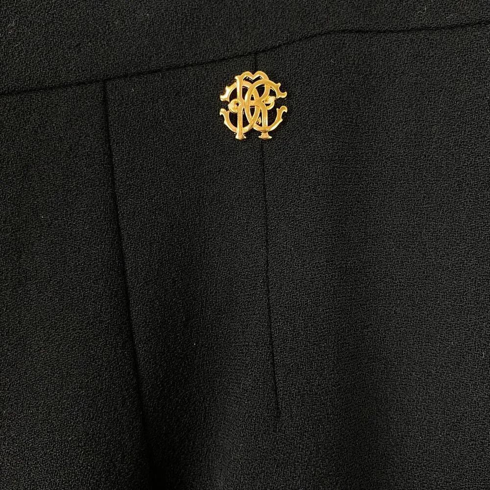 Roberto Cavalli Black Wool Midi High Waisted Pencil Skirt Size 44/8 $1015 Career - Image 6