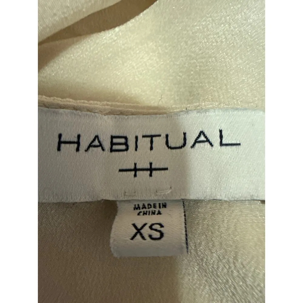 Habitual Ella Beige 100% Silk Sleeveless Split Back Cami Camisole Tank Top XS - Image 3