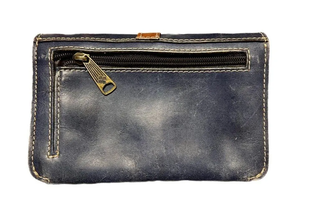 Vintage Patricia Nash Navy Blue leather crossbody bag - Image 3