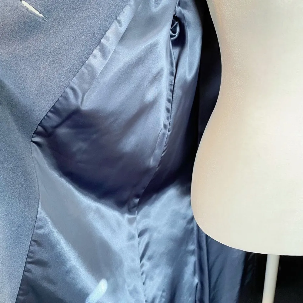 Vintage Lorendale by Bromleigh Long Blue Overcoat ILGWU Blue Size L - Image 9