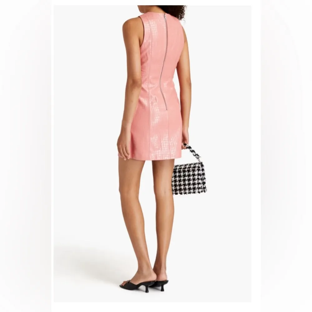 ALICE + OLIVIA Daven faux croc-effect leather mini dress, SZ 2,Antique rose,$498 - Image 2