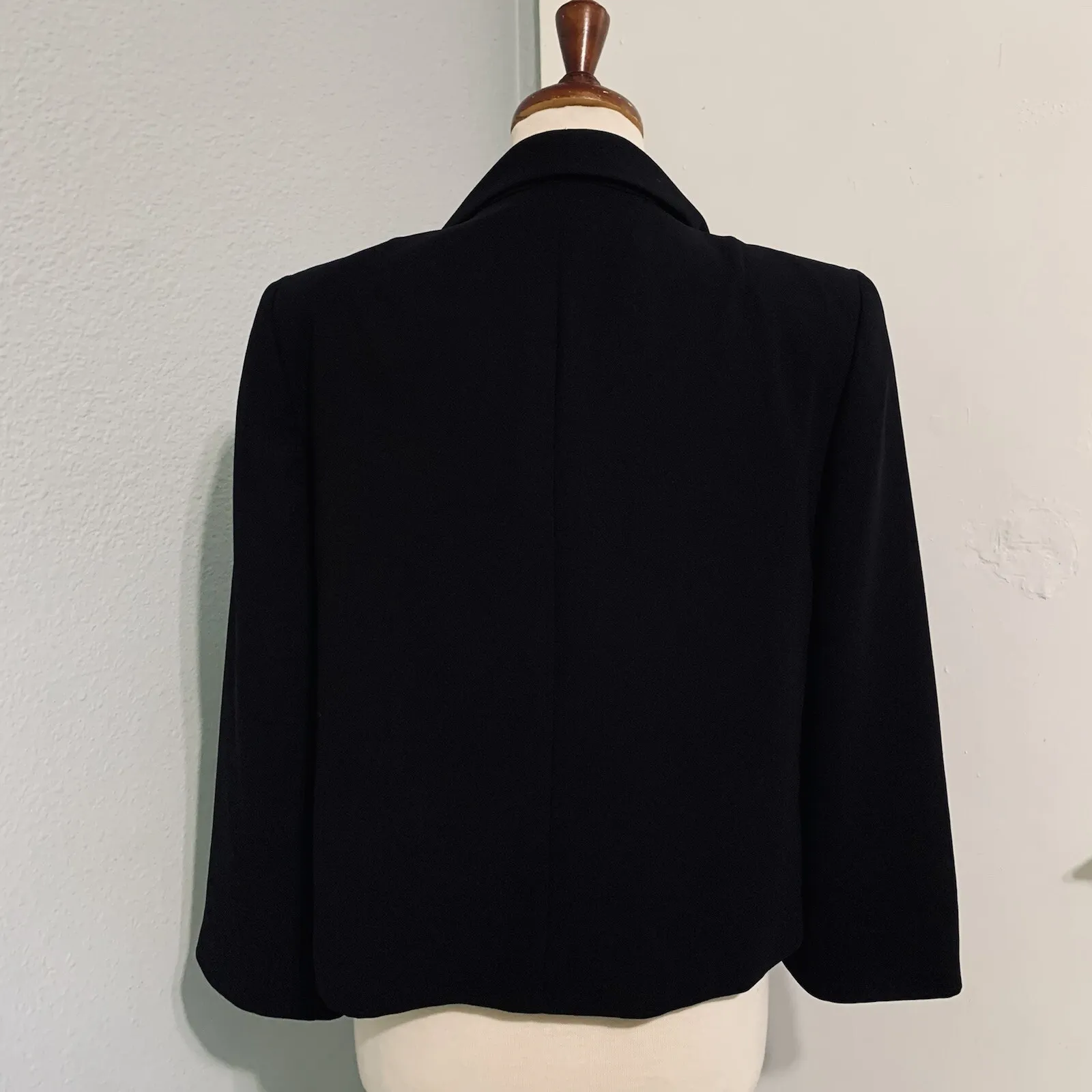 Kasper Separates Womens Black Shawl Collar Cropped Blazer Jacket Size 8 - Image 10