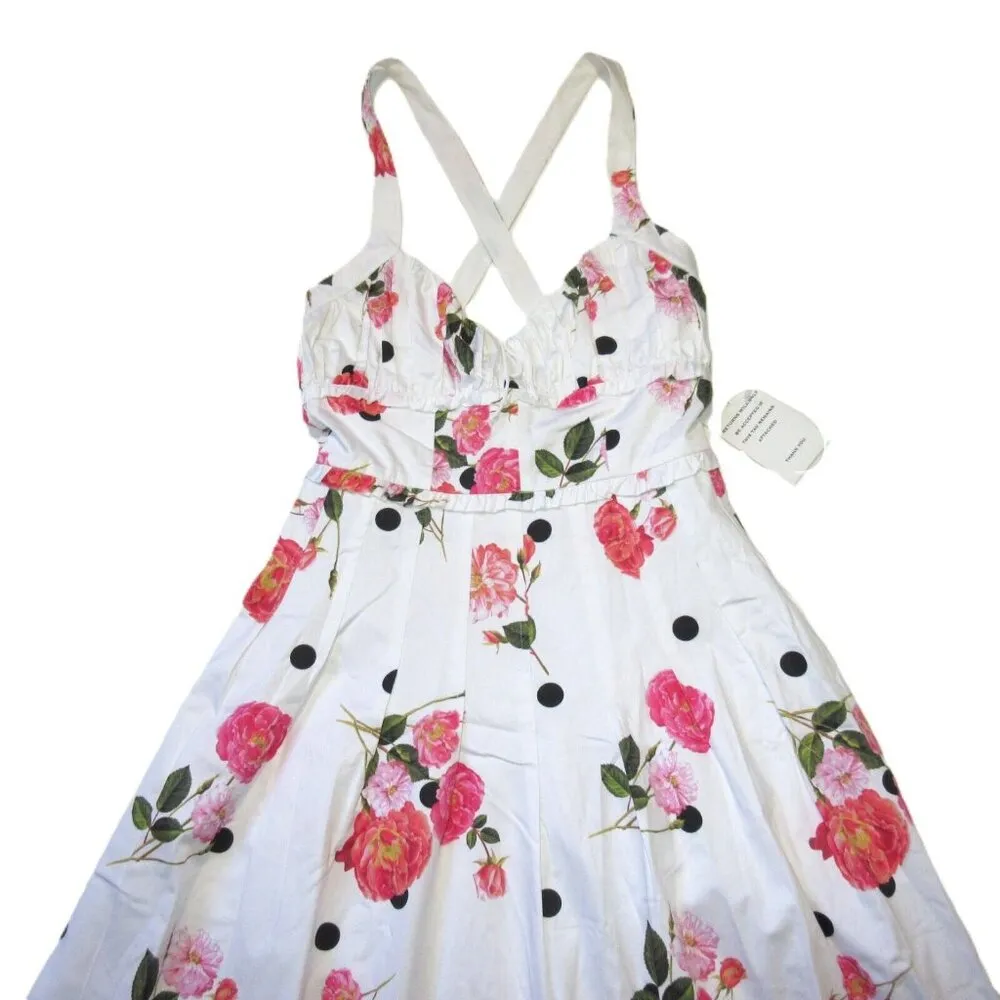 NWT For Love & Lemons Rosa Paloma Midi in White Floral Polka Dot Tank Dress XS - Image 5