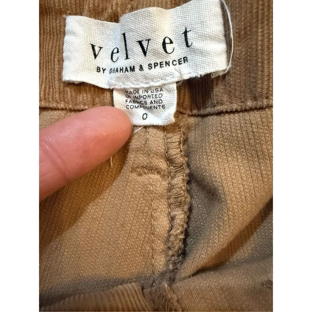 VELVET By Graham & Spencer Vera Corduroy Wide Leg Pant Size 0 Tan - Image 3