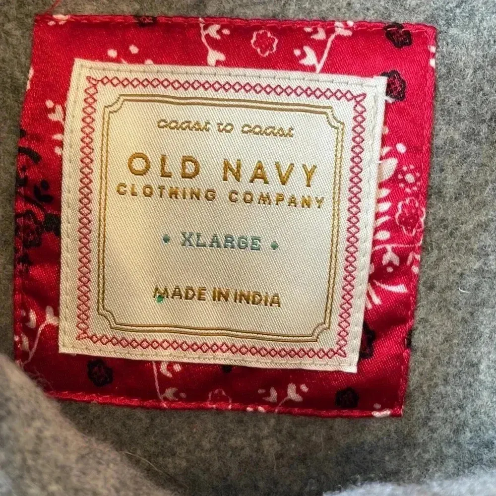 OLD NAVY Grey Wool Blend Pea Coat Toggle Buttons Sz XL - Image 4