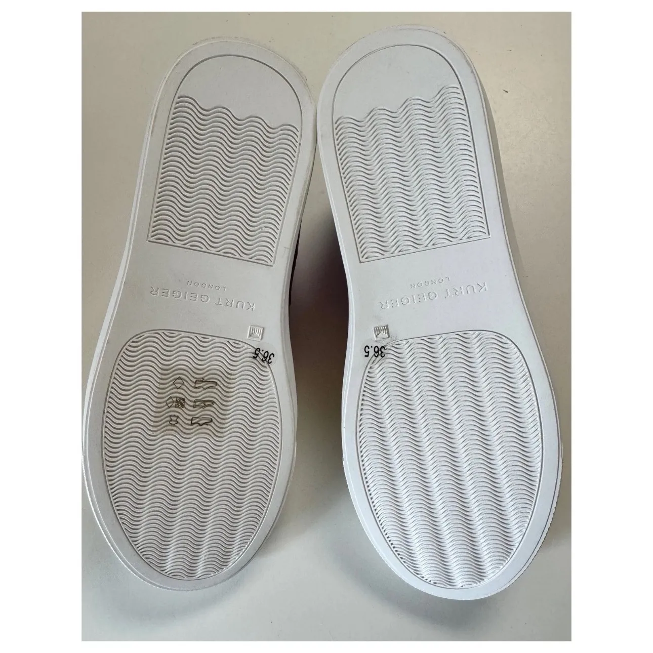 Kurt Geiger London Rainbow Stripe Leather Lace Up Sneakers White Size 6.5 Nobox - Image 10