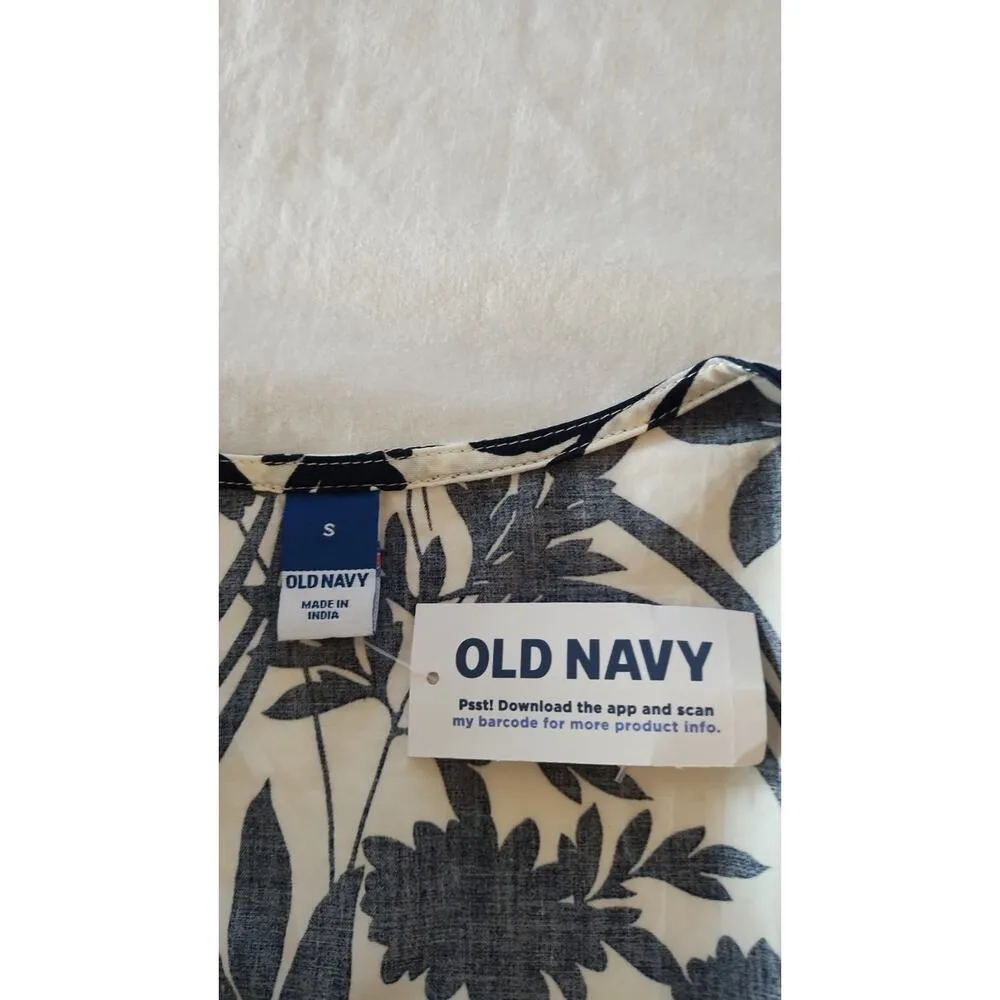 NWT Old Navy Women's Wrap Cotton Blouse Puff Sleeves and Defined Waist Size S - Image 6