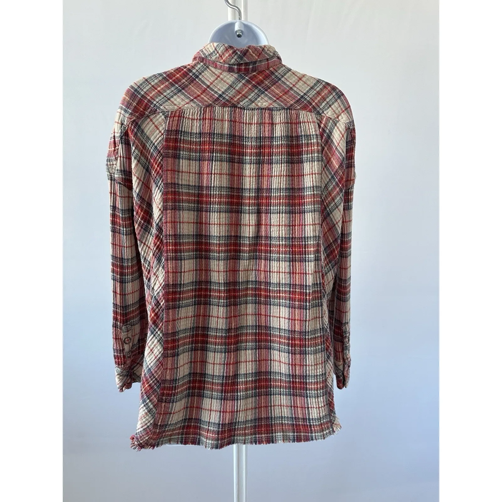Women's Free People Plaid Side Snap LS Button Down , Sz: XS (b22) - Image 3