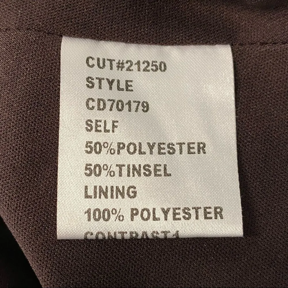 Tadashi Shoji Collection Brown Collared Sequins Zip Back Evening Elegant Jacket - Image 5