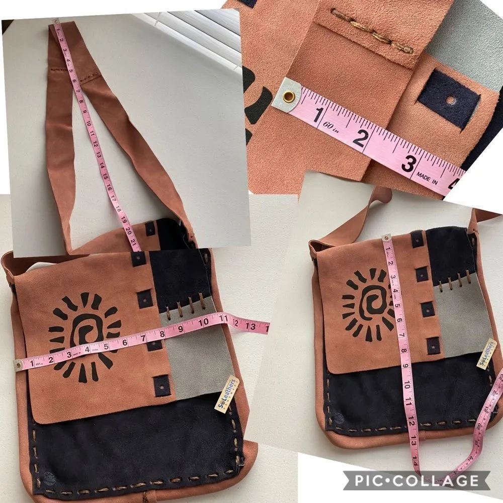 Genuine Leather Handmade in Ecuador Messenger Bag Brown - Image 6