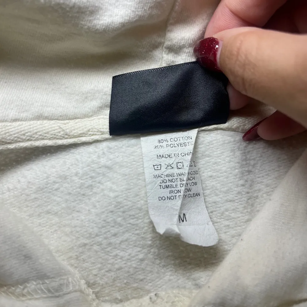 ✨Olivia Rodrigo Sour Tour Cream Distressed Hoodie Fairy Art Wings Pullover Sz M Size M - Image 8