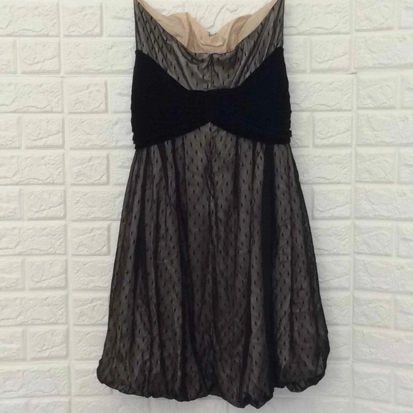 Tracy Reese‎ strapless black mesh dress w/ velvet Women’s Size 6 - Image 4