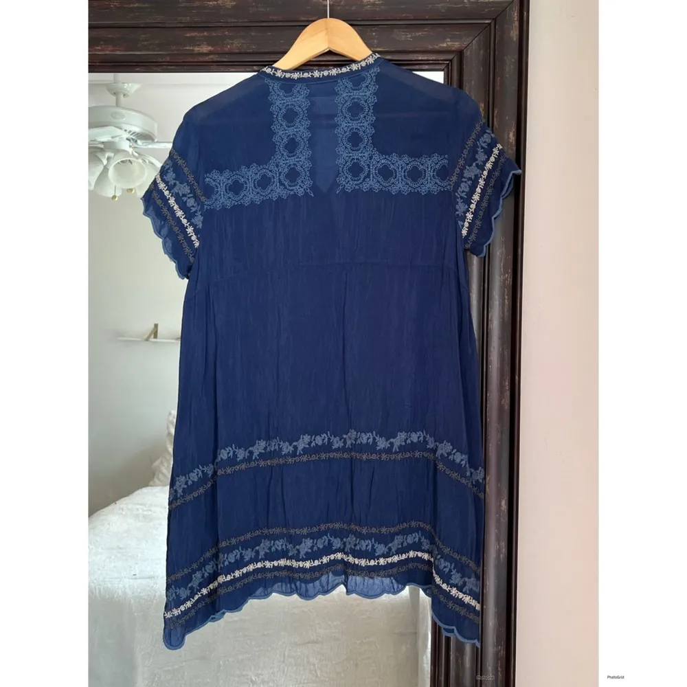 Johnny Was Kones Blue Embroidered Tunic - Image 3