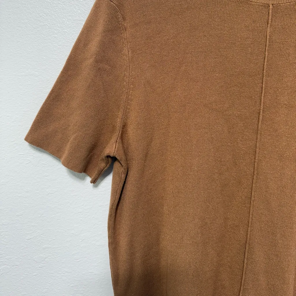 Tahari  Brown Short Sleeve Sweatshirt - Image 4