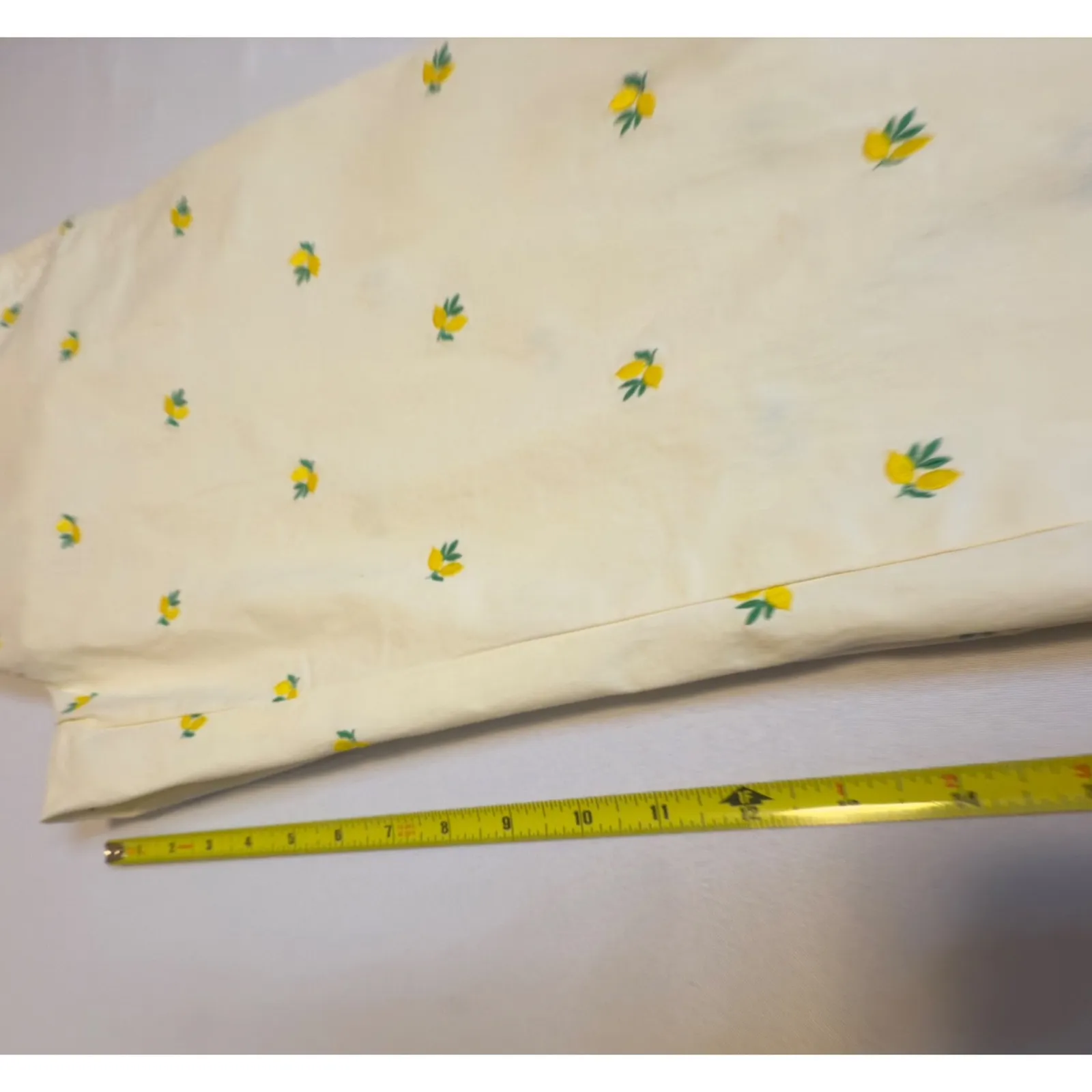 Talbots Women's Relaxed Chino Khaki Pants Sz 12 Cream Lemon Embroidered Casual # - Image 10