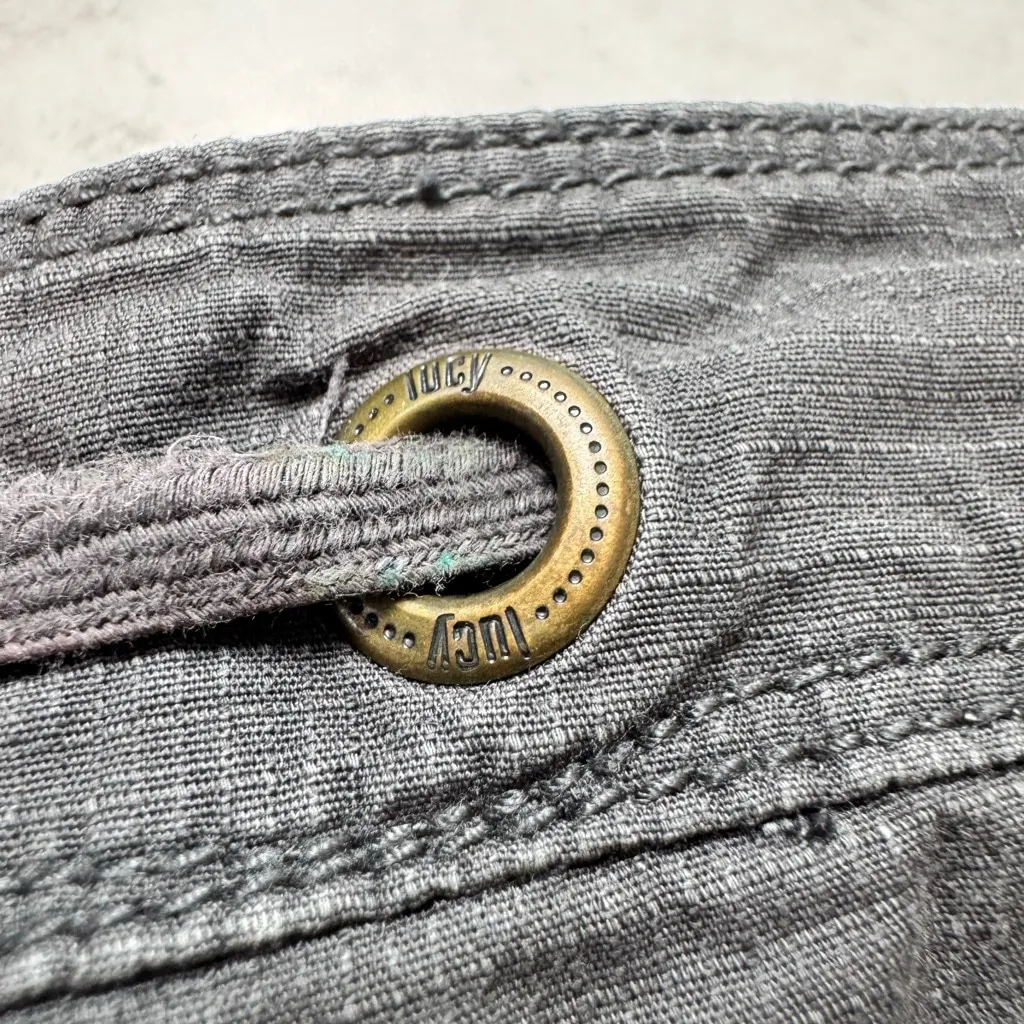 Lucy Gray Cargo Pants Size L Convertible to Capri Roll Tab Size L - Image 10