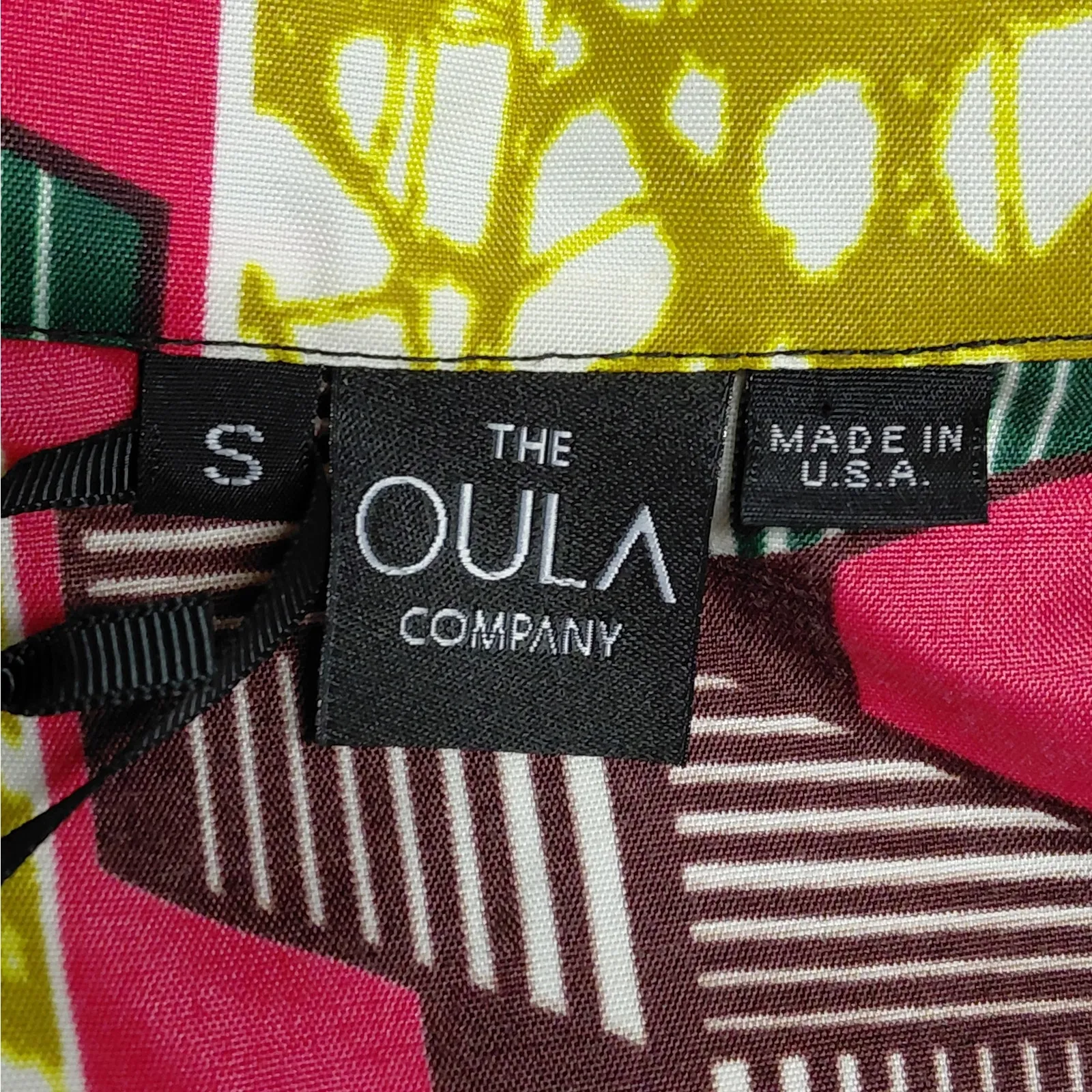 The Oula Company Womens Shirt Dress Small Ankara African Print Bold Artsy Flare Yellow - Image 8