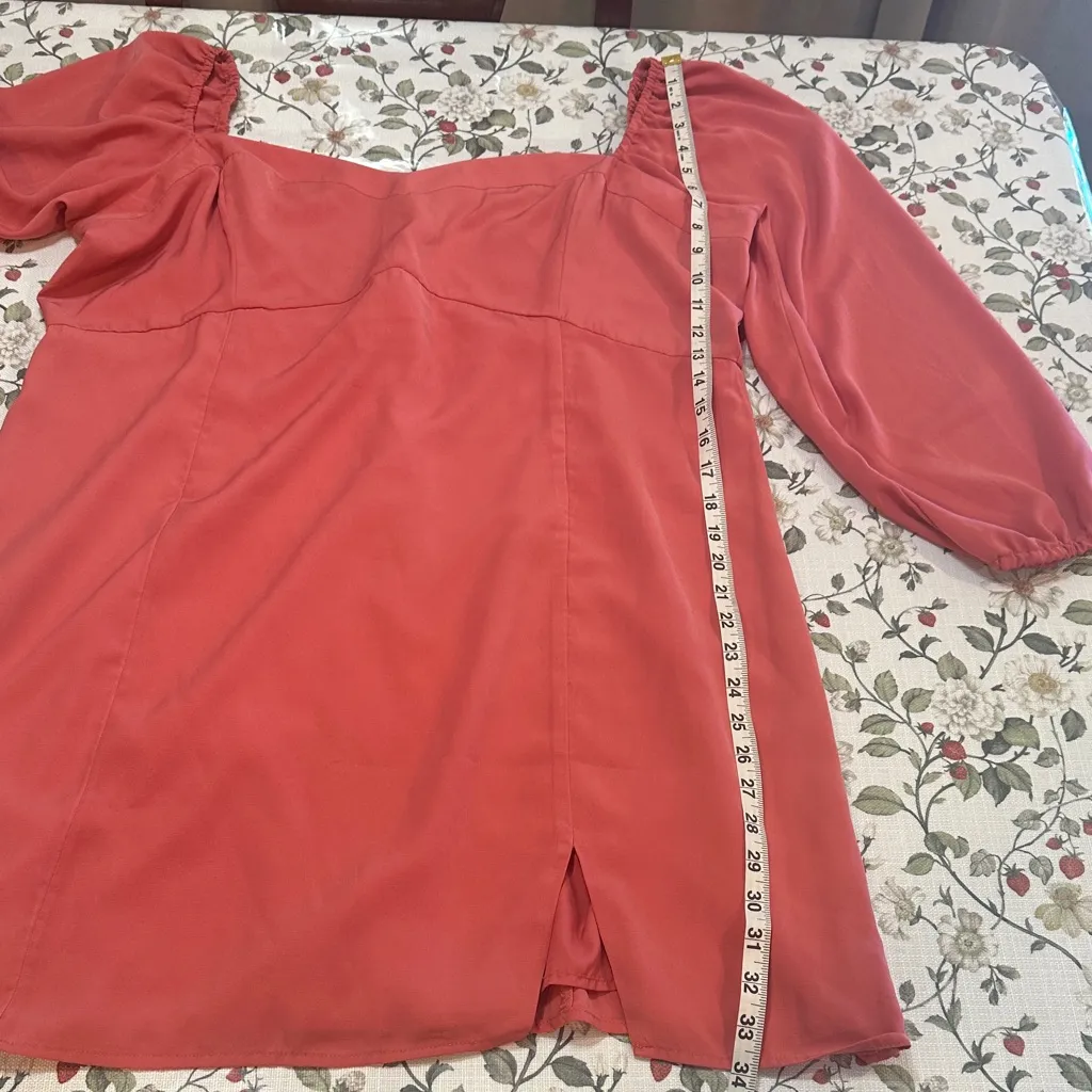 Abercrombie & Fitch Coral Long Sleeve mini Dress - Image 13