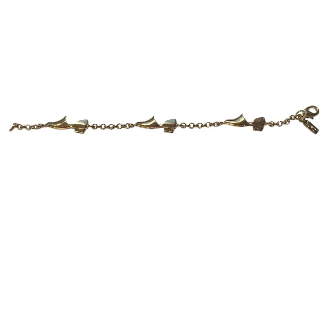 Salvatore Ferragamo Shoe Charm Bracelet Gold Tone Chunky 1980s Italy Signed - Image 14
