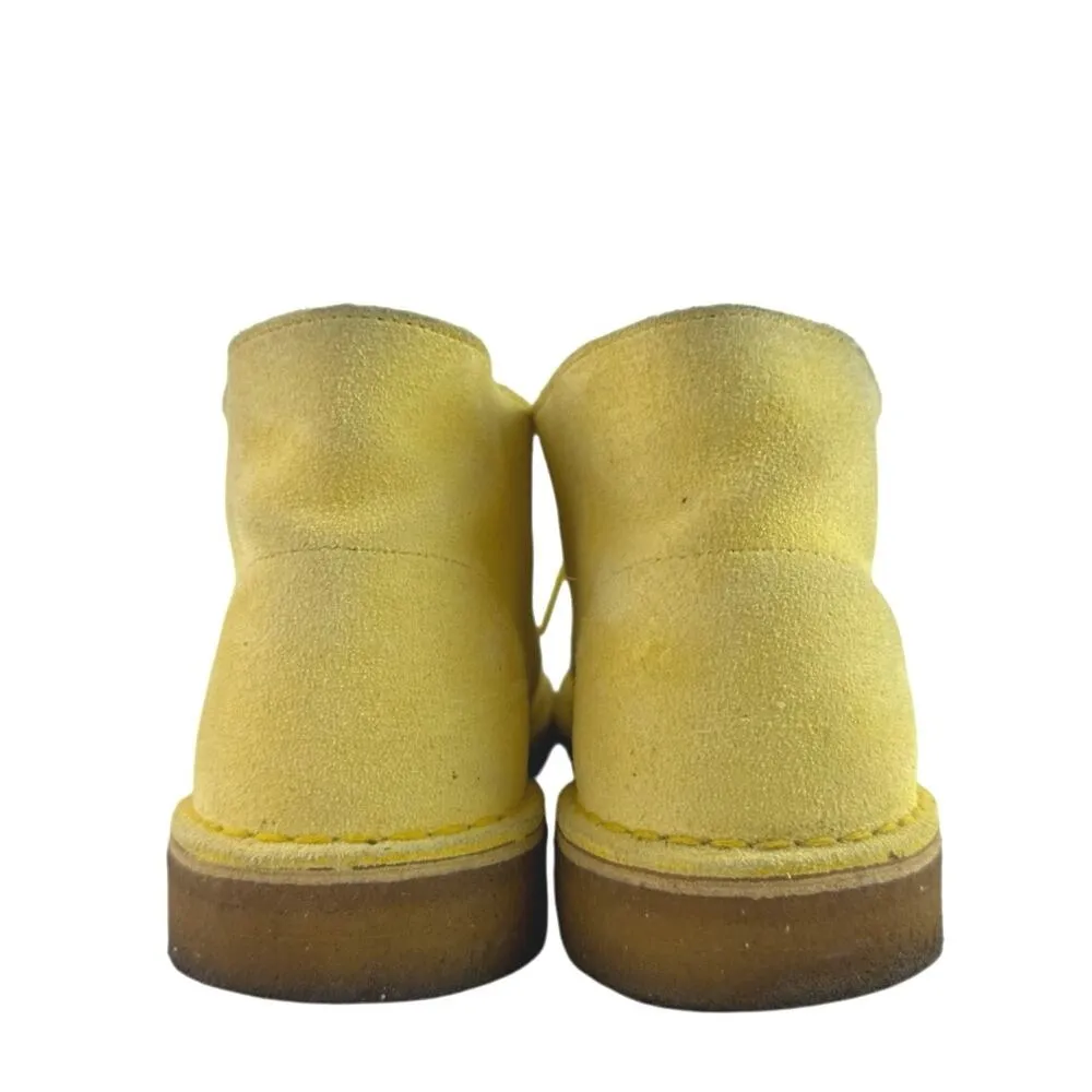 Clarks Original Women's Yellow Lace Up Suede Leather Desert Boots Size 7.5M - Image 3