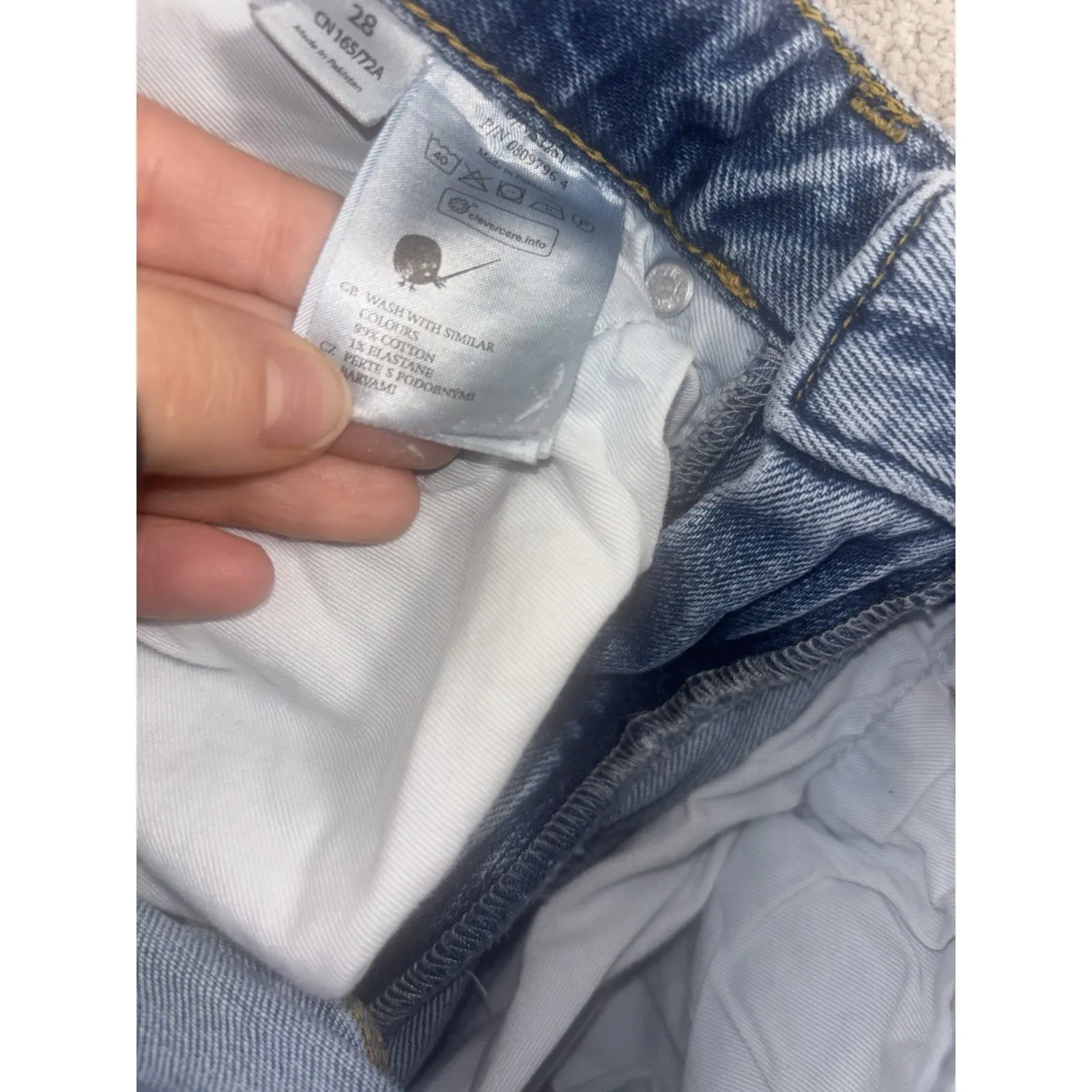 monki jeans straight leg jeans 28 med wash high rise - Image 5