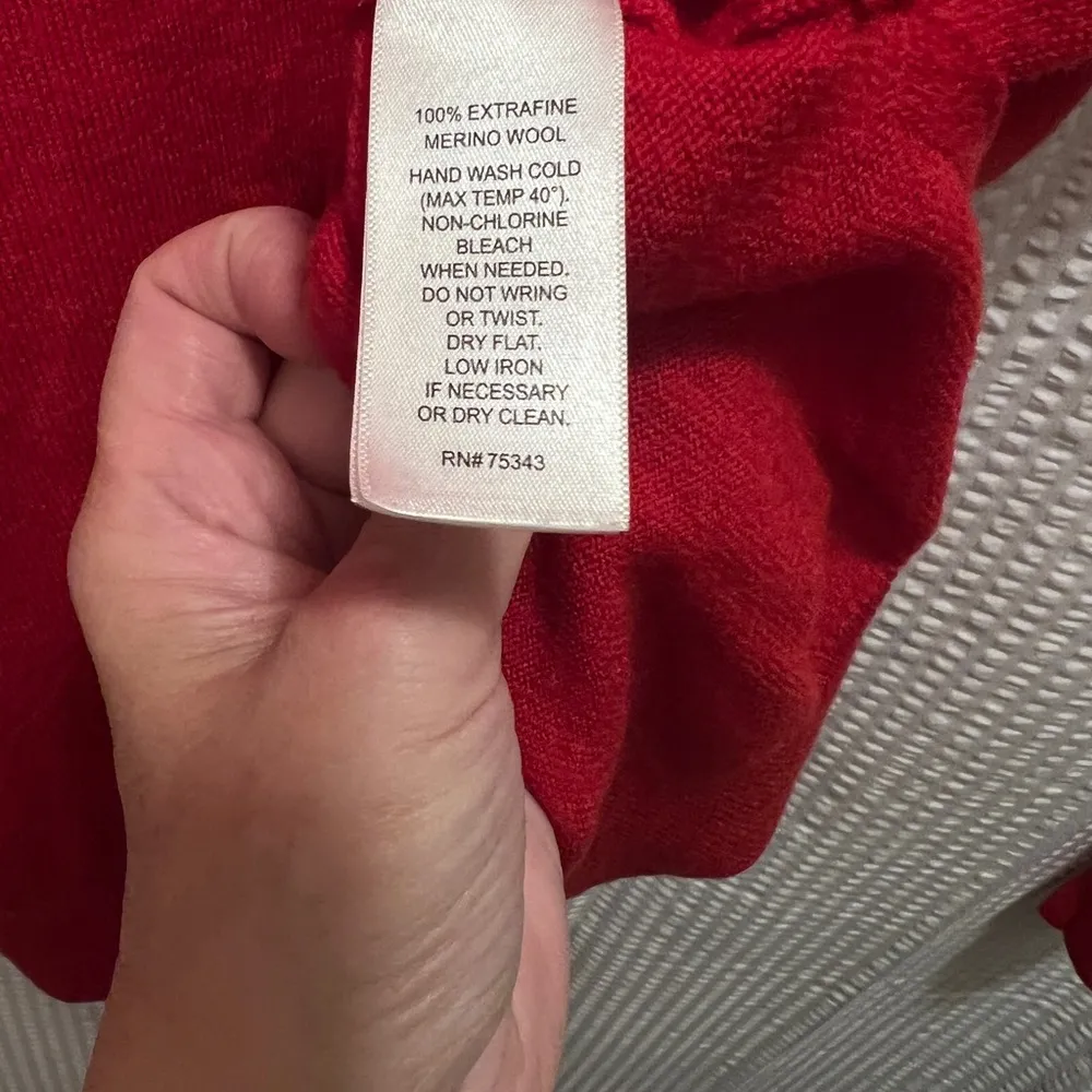 Cynthia Rowley 100% ExtraFine Merino Wool Sweater Cowl Neck Long Sleeve, Sz L - Image 8