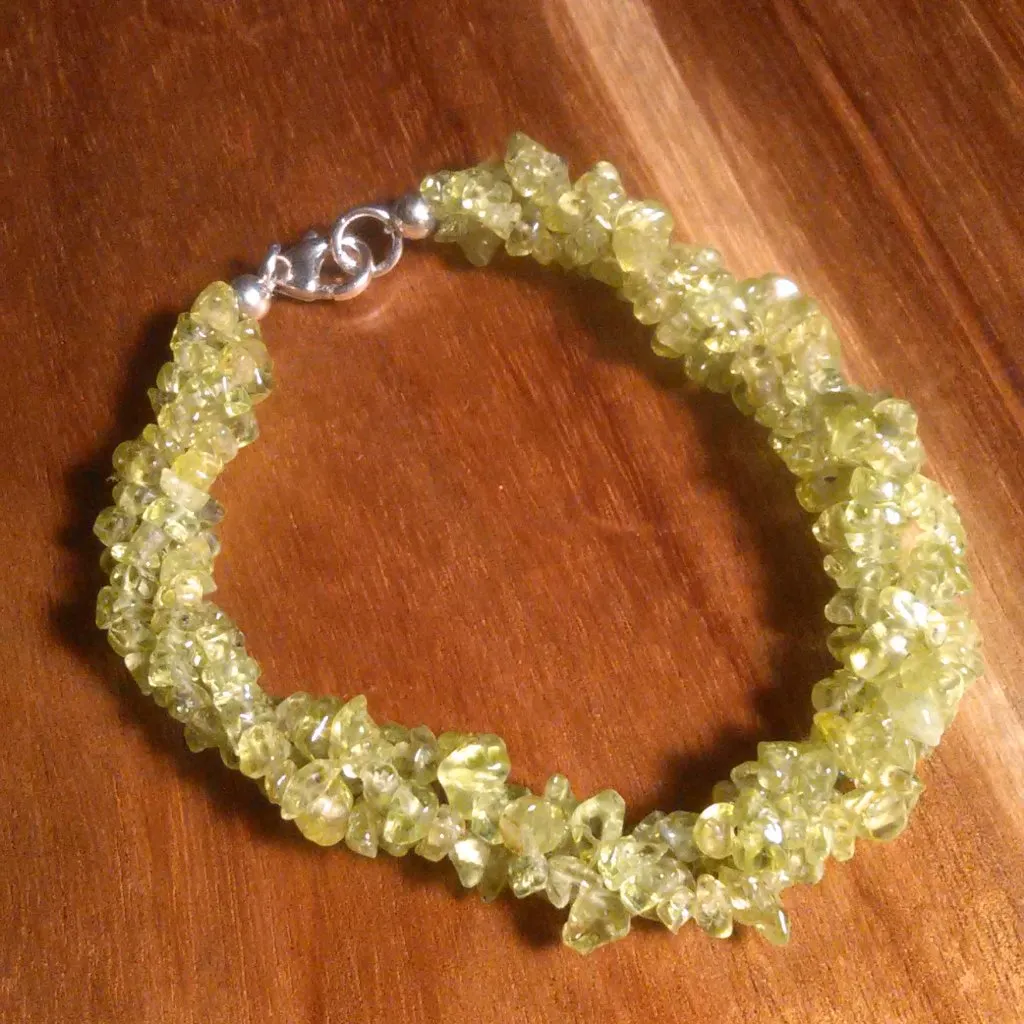 Peridot Chips Sterling Silver Bracelet - Image 4