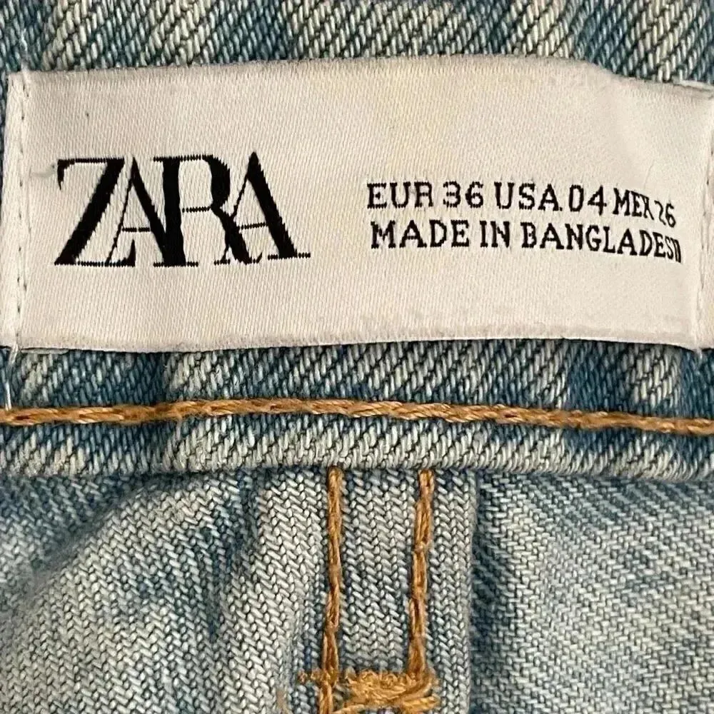 ZARA Straigt Leg High Rise Ankle Boyfriend Women’s Denim Blue Jeans Sz 4 #1673 - Image 6