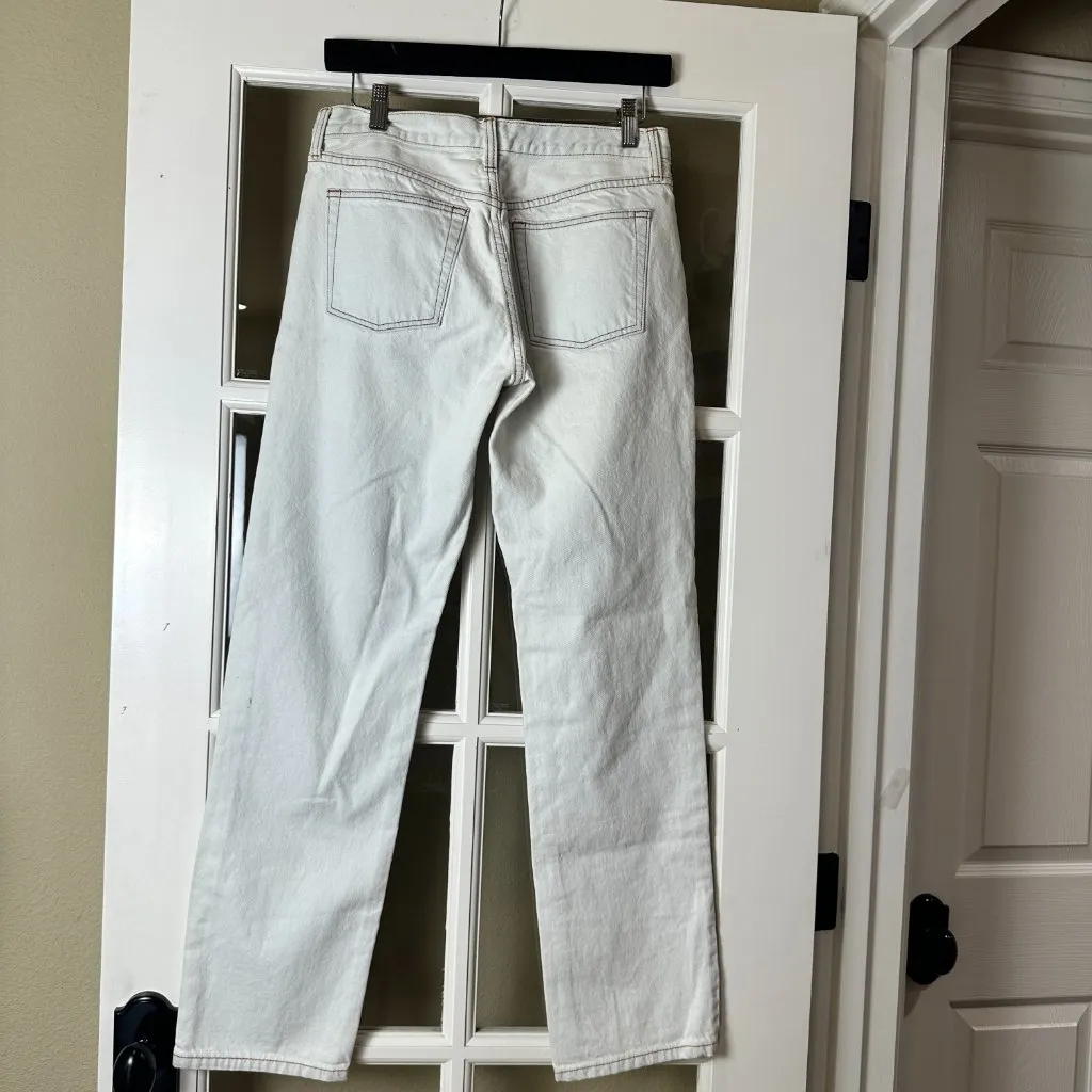 Brandy Melville J. GALT /  White Jeans Wide Leg Size Medium - Image 5