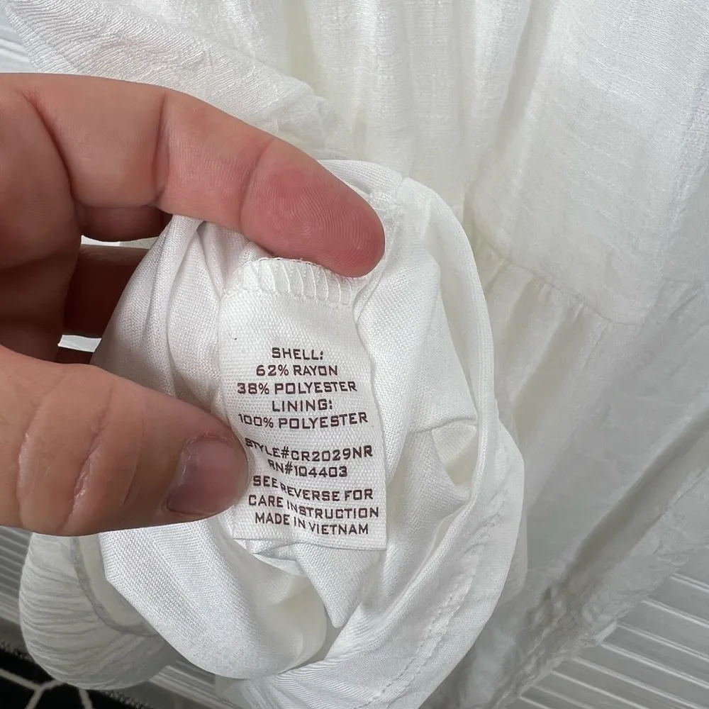 Blu Pepper Women's Smocked Ruffle Sleeve Tiered Midi Dress White Size M - Image 11