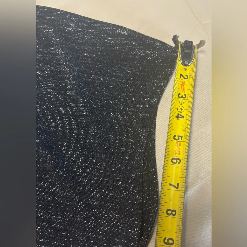 H&M‎ Black & Silver Shimmer Short Sleeve Top - Image 10