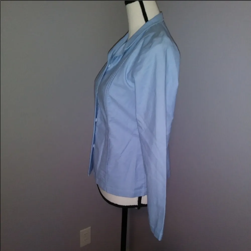 Eileen Fisher blue Italian fabric stretch jacket - Image 4