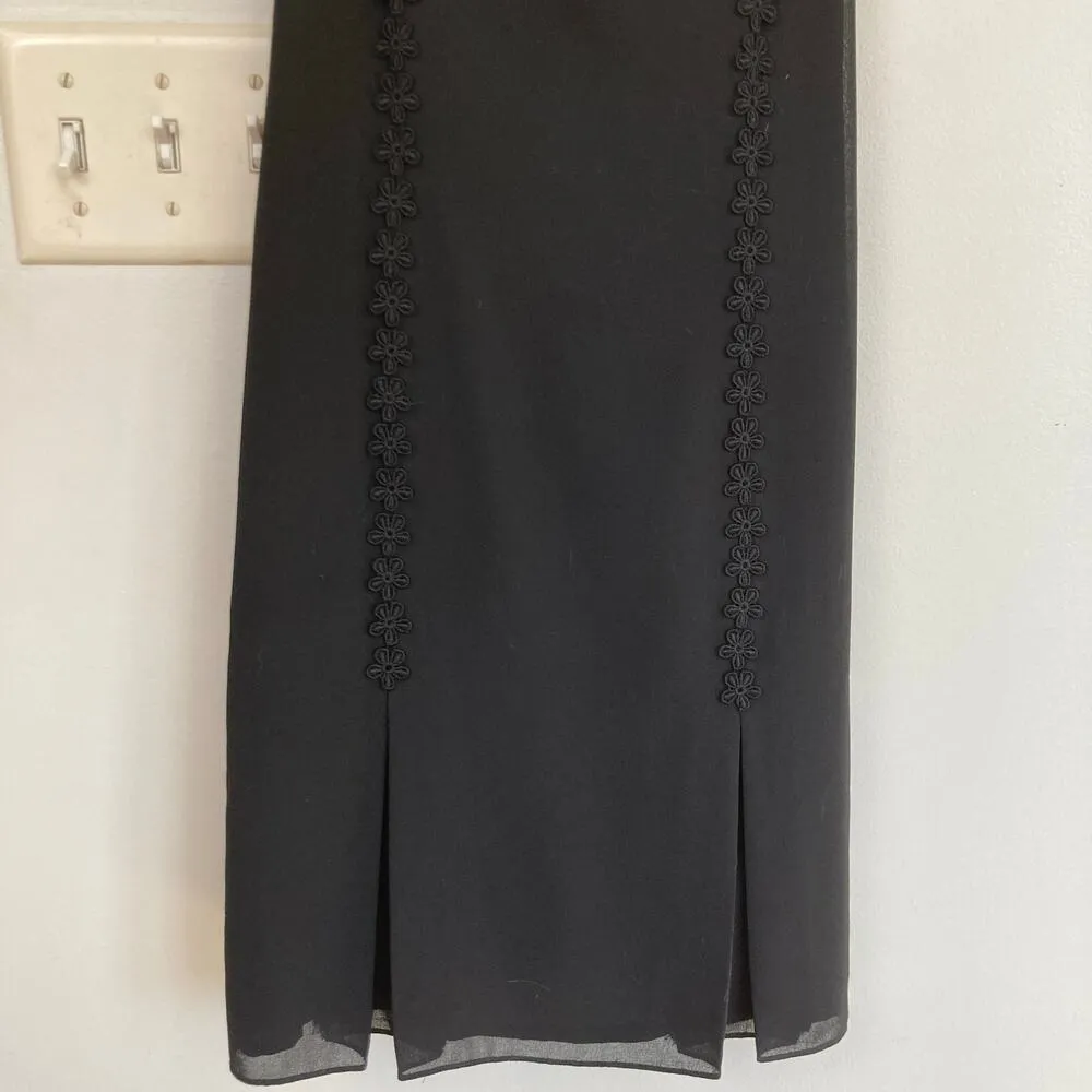 Y2K Handmade Womens XS Black Floral Slip Dress Whimsigoth Fairy Grunge Coquette - Image 6