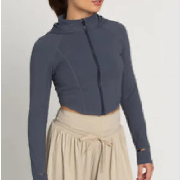 GOLD HINGE STORM ATHLETIC HOODIE JACKET NWT L Gray Size L - Image 5