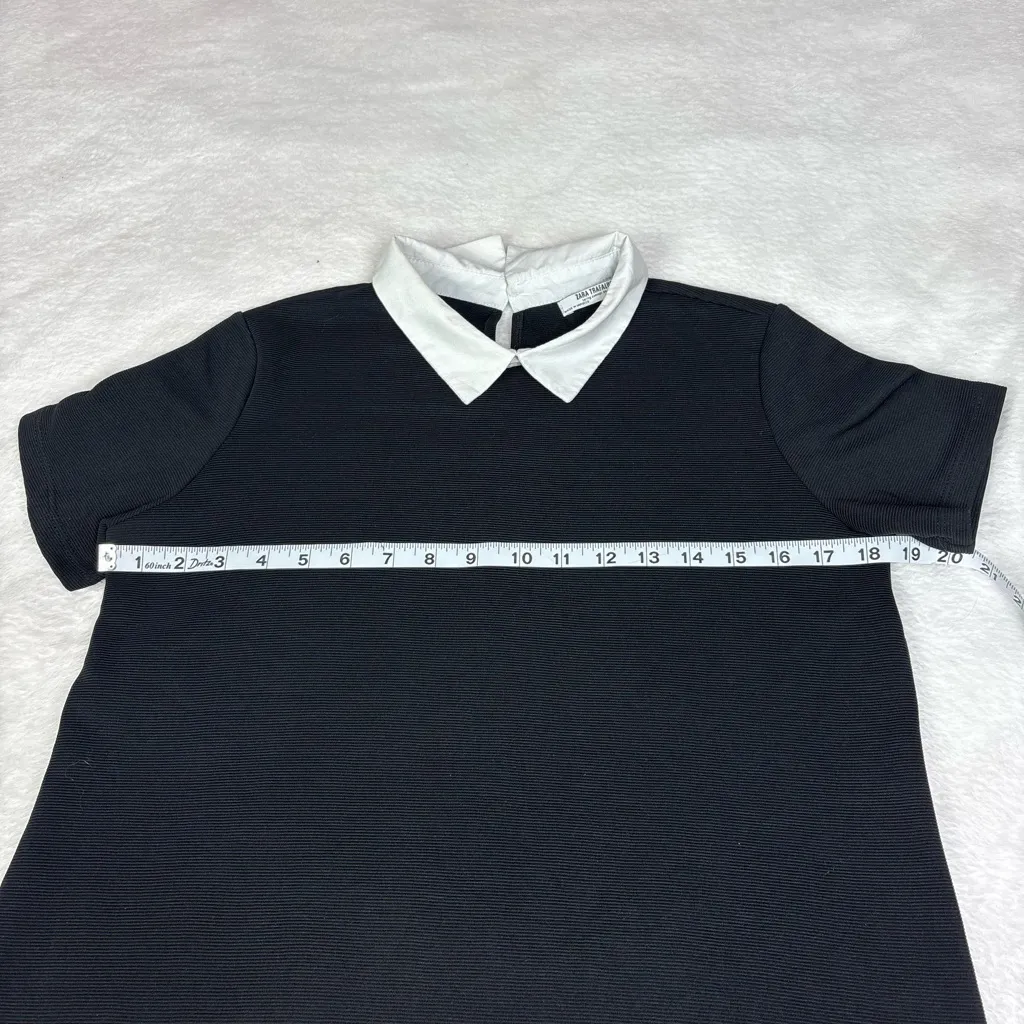Zara Black Top with White Collar - Image 4