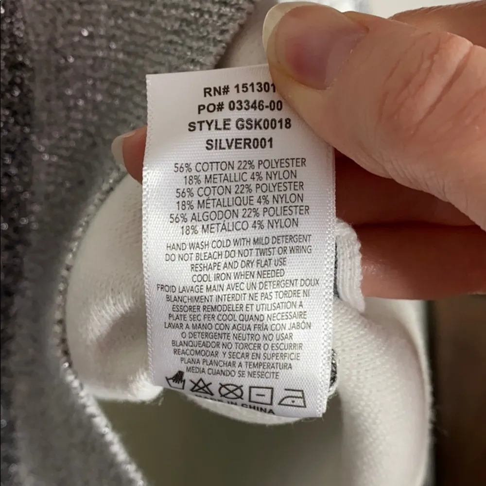 Good American All that Glitters silver sweatshirt size M - Image 14