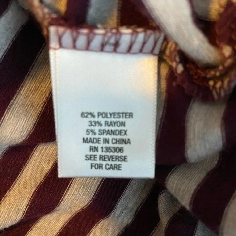 Sunday Grey Burgundy Striped‎ Long Sleeved Shirt Size X Small Purple - Image 6