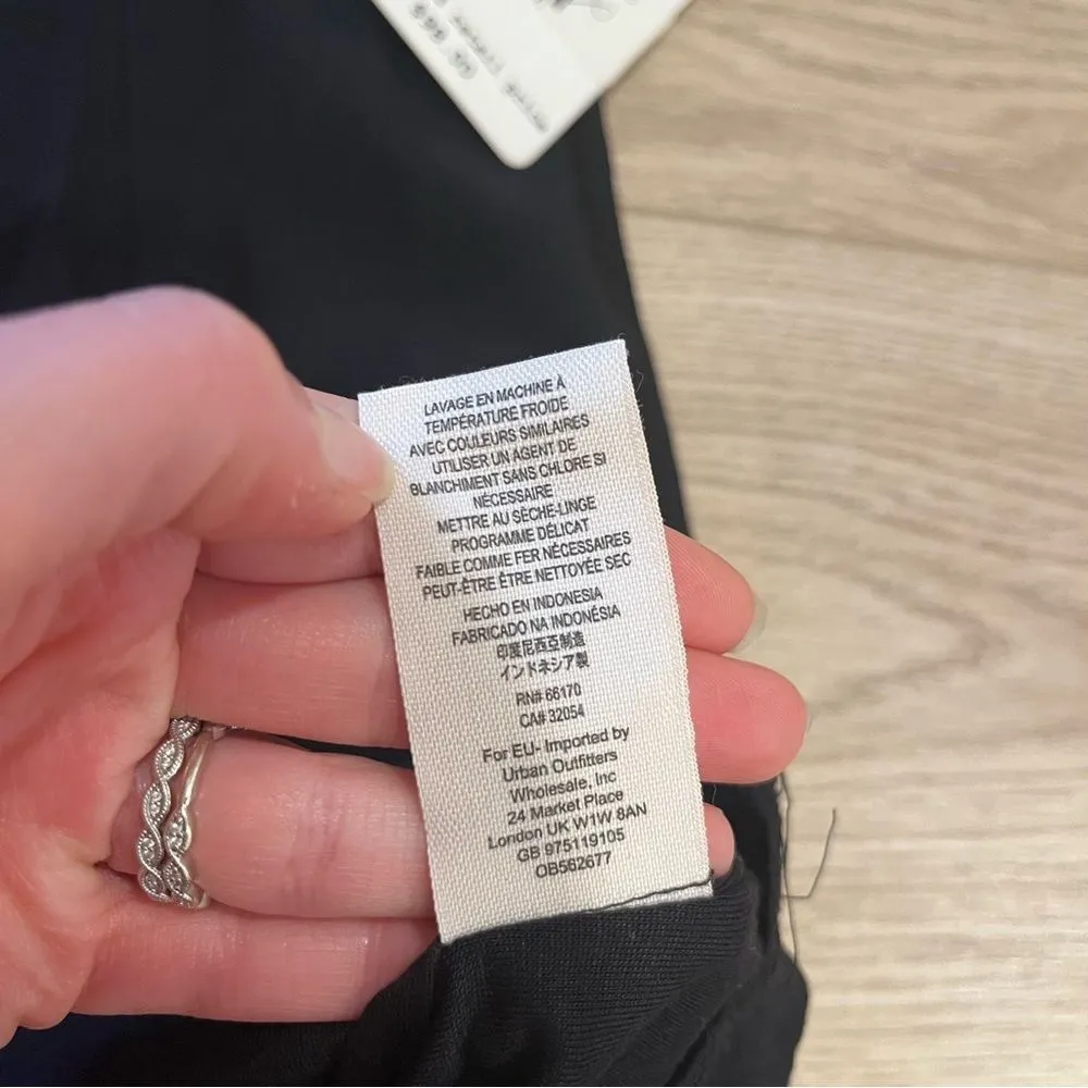 NWT Free People Kitty Kat Bodycon Dress Black Rayon Keyhole Mini Size M - Image 5