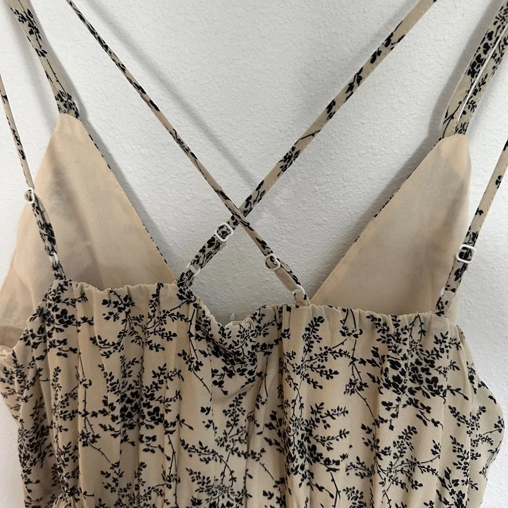 Mod Ref Tan Black Sleeveless Slip Dress - Image 5